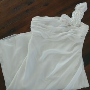 NWOT Niki Livas One Shoulder White Dress